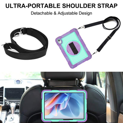 For Huawei MatePad 11.5 2023 360 Degree Rotation PC Contrast Silicone Tablet Case(Purple + Mint Green) - Huawei by buy2fix | Online Shopping UK | buy2fix