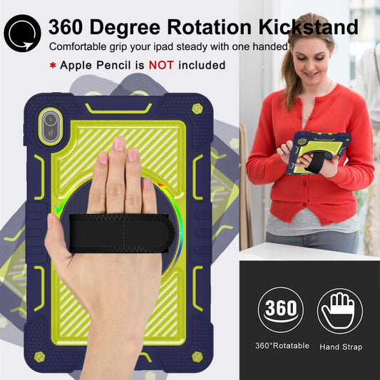 For Huawei MatePad SE 11 360 Degree Rotation PC Contrast Silicone Tablet Case(Navy Blue + Yellow Green) - Huawei by buy2fix | Online Shopping UK | buy2fix