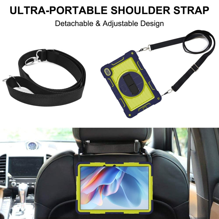 For Huawei MatePad SE 11 360 Degree Rotation PC Contrast Silicone Tablet Case(Navy Blue + Yellow Green) - Huawei by buy2fix | Online Shopping UK | buy2fix