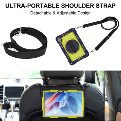 For Huawei MatePad SE 11 360 Degree Rotation PC Contrast Silicone Tablet Case(Navy Blue + Yellow Green) - Huawei by buy2fix | Online Shopping UK | buy2fix