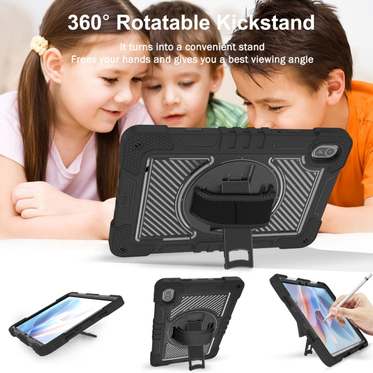For Huawei MatePad SE 11 360 Degree Rotation PC Contrast Silicone Tablet Case(Black) - Huawei by buy2fix | Online Shopping UK | buy2fix