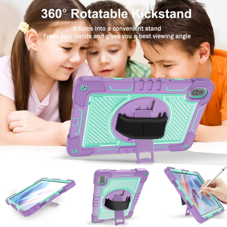 For Huawei MatePad SE 11 360 Degree Rotation PC Contrast Silicone Tablet Case(Purple + Mint Green) - Huawei by buy2fix | Online Shopping UK | buy2fix