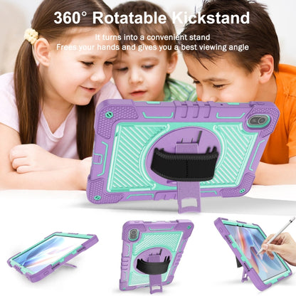 For Huawei MatePad SE 11 360 Degree Rotation PC Contrast Silicone Tablet Case(Purple + Mint Green) - Huawei by buy2fix | Online Shopping UK | buy2fix