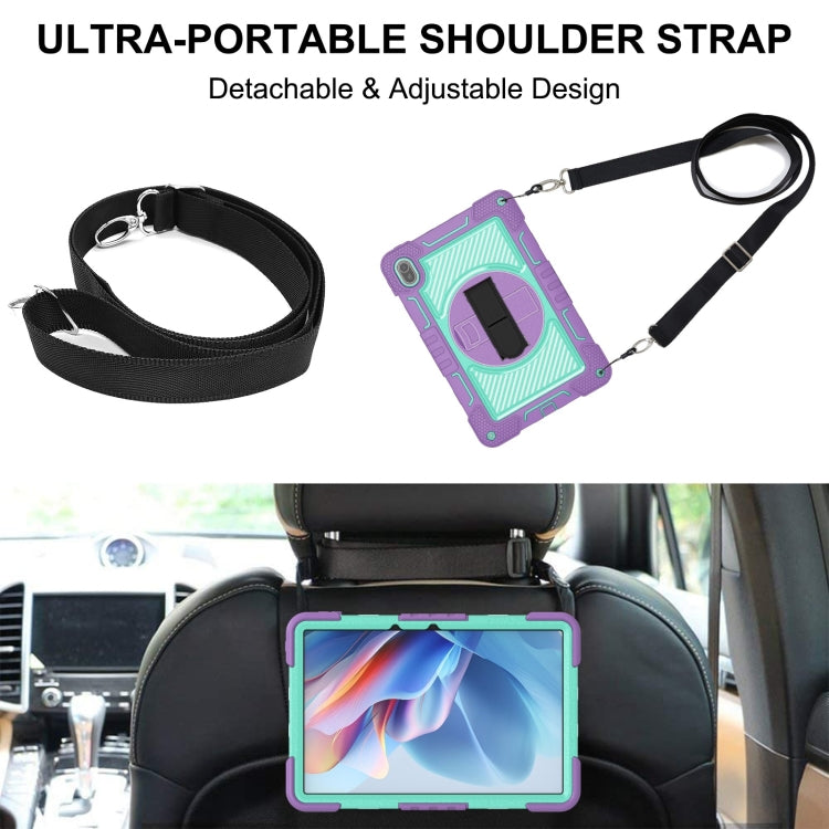 For Huawei MatePad SE 11 360 Degree Rotation PC Contrast Silicone Tablet Case(Purple + Mint Green) - Huawei by buy2fix | Online Shopping UK | buy2fix