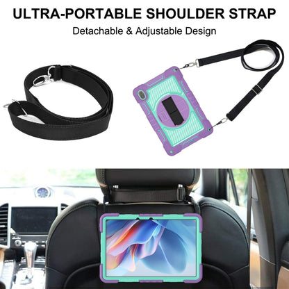For Huawei MatePad SE 11 360 Degree Rotation PC Contrast Silicone Tablet Case(Purple + Mint Green) - Huawei by buy2fix | Online Shopping UK | buy2fix