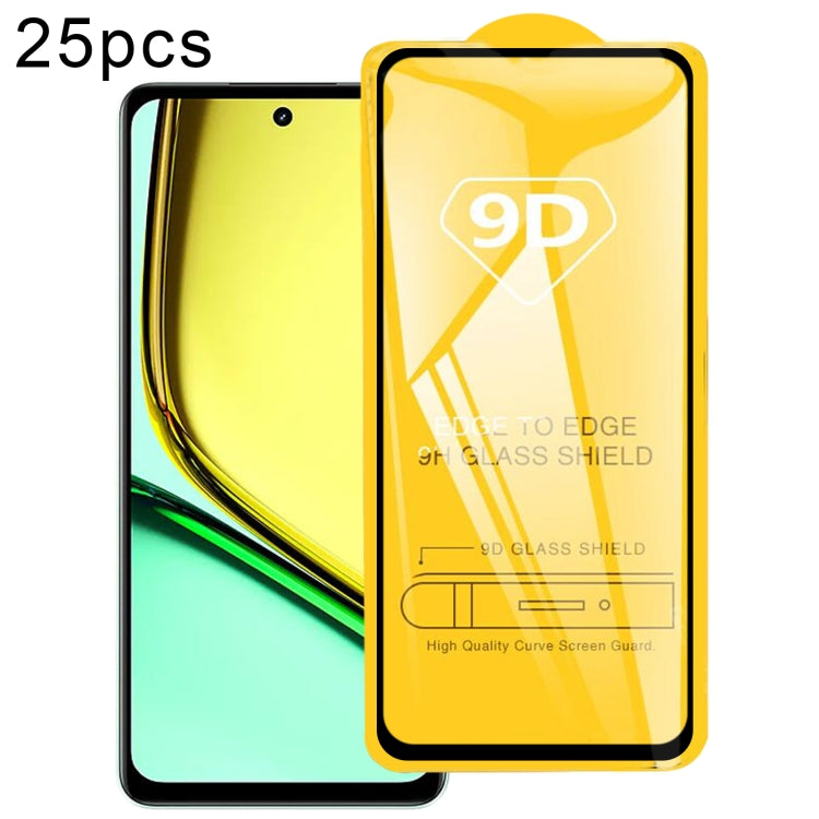 For Realme C67 4G / 12 Lite 25pcs 9D Full Glue Screen Tempered Glass Film - Realme Tempered Glass by buy2fix | Online Shopping UK | buy2fix