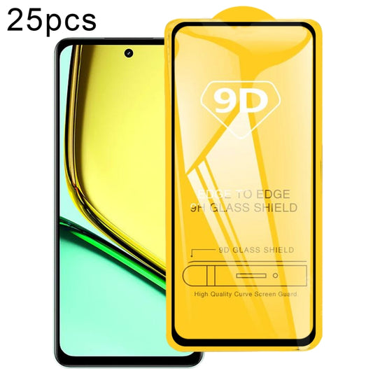 For Realme C67 4G / 12 Lite 25pcs 9D Full Glue Screen Tempered Glass Film - Realme Tempered Glass by buy2fix | Online Shopping UK | buy2fix