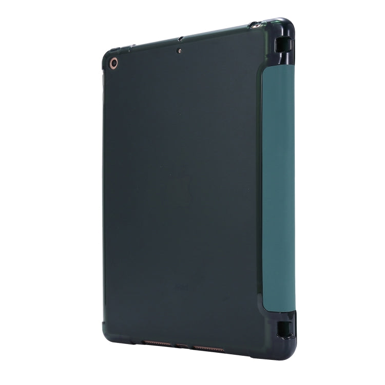 For iPad 10.2 2021 / 2020 / 2019 Airbag Deformation Horizontal Flip Leather Case with Holder & Pen Holder(Dark Green) - iPad 10.2 Cases by buy2fix | Online Shopping UK | buy2fix