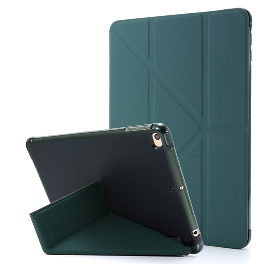 For iPad Mini 4 Airbag Deformation Horizontal Flip Leather Case with Holder(Dark Green) - iPad Mini 4 & 3 & 2 & 1 Cases by buy2fix | Online Shopping UK | buy2fix