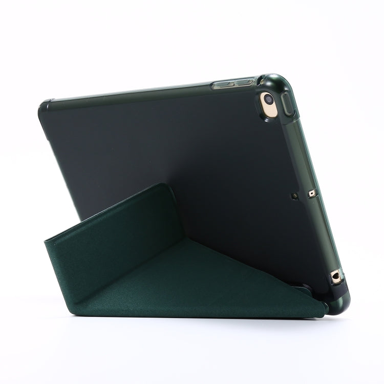 For iPad Mini 4 Airbag Deformation Horizontal Flip Leather Case with Holder(Dark Green) - iPad Mini 4 & 3 & 2 & 1 Cases by buy2fix | Online Shopping UK | buy2fix