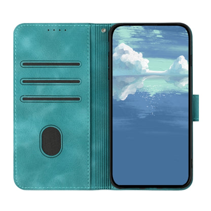 For Google Pixel 9 Pro Line Pattern Skin Feel Leather Phone Case(Light Blue) by buy2fix