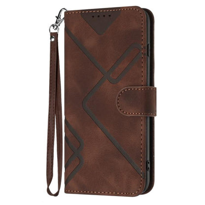 For Google Pixel 10 Pro XL Line Pattern Skin Feel Leather Phone Case(Coffee) - Google Cases by buy2fix | Online Shopping UK | buy2fix