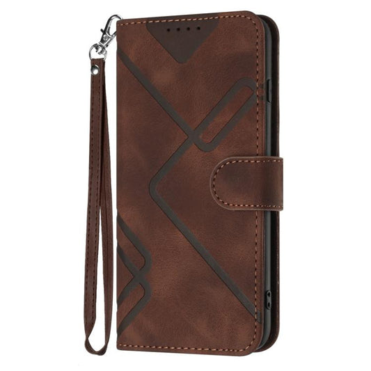 For Google Pixel 10 Pro XL Line Pattern Skin Feel Leather Phone Case(Coffee) - Google Cases by buy2fix | Online Shopping UK | buy2fix