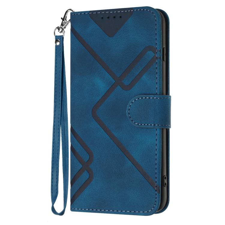 For Google Pixel 10 / Pixel 10 Pro Line Pattern Skin Feel Leather Phone Case(Royal Blue) - Google Cases by buy2fix | Online Shopping UK | buy2fix
