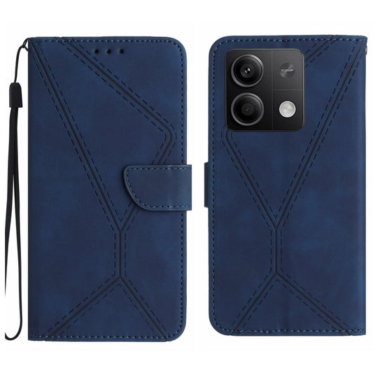 For Xiaomi Redmi Note 13 4G Global Stitching Embossed Leather Phone Case(Blue) - Xiaomi Cases by buy2fix | Online Shopping UK | buy2fix