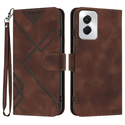 For Motorola Moto G Power 5G 2024 Line Pattern Skin Feel Leather Phone Case(Coffee) by buy2fix