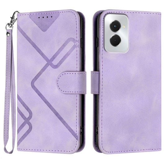 For Motorola Moto G Power 5G 2024 Line Pattern Skin Feel Leather Phone Case(Light Purple) by buy2fix