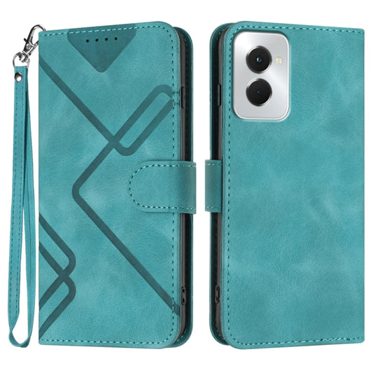 For Motorola Moto G Power 5G 2024 Line Pattern Skin Feel Leather Phone Case(Light Blue) by buy2fix