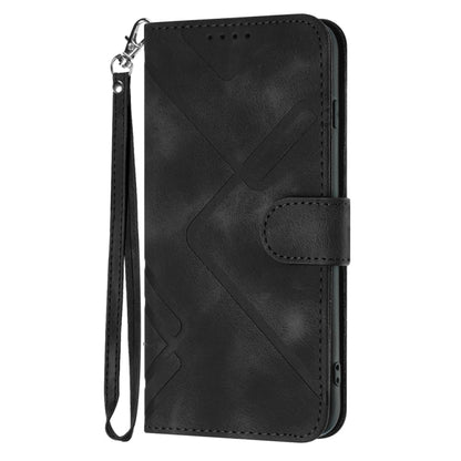 For Motorola Moto G Stylus 5G 2024 Line Pattern Skin Feel Leather Phone Case(Black) by buy2fix