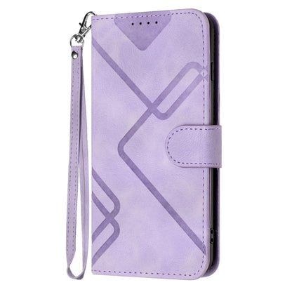 For Motorola Moto G Stylus 5G 2024 Line Pattern Skin Feel Leather Phone Case(Light Purple) by buy2fix