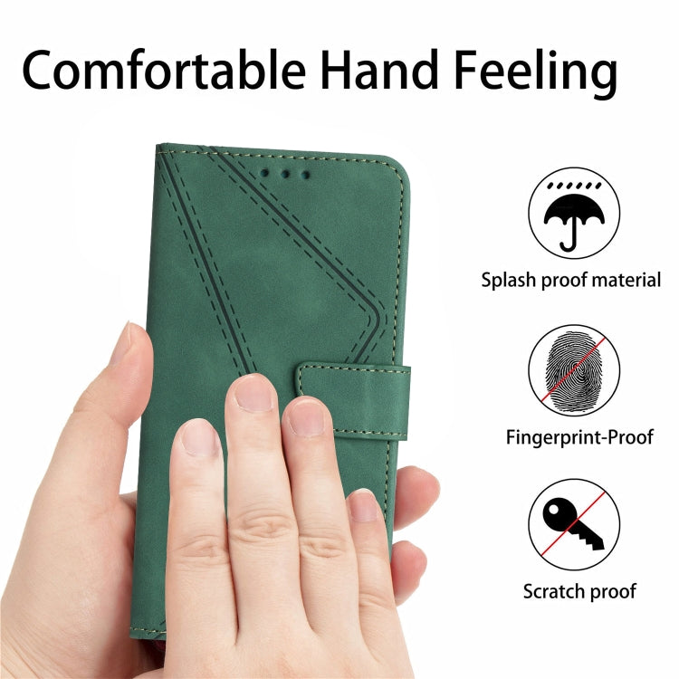 For Motorola Moto G34 5G Stitching Embossed Leather Phone Case(Green) by buy2fix
