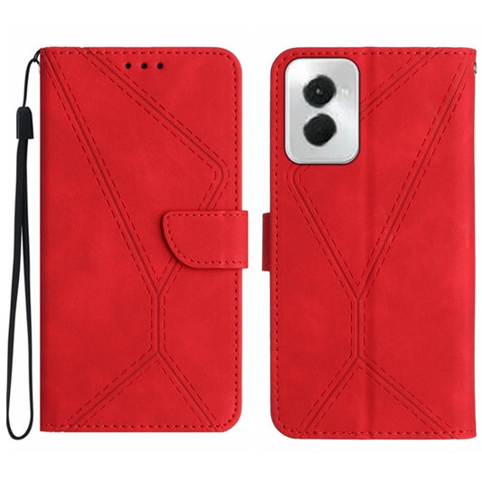 For Motorola Moto G Power 5G 2024 Stitching Embossed Leather Phone Case(Red) by buy2fix