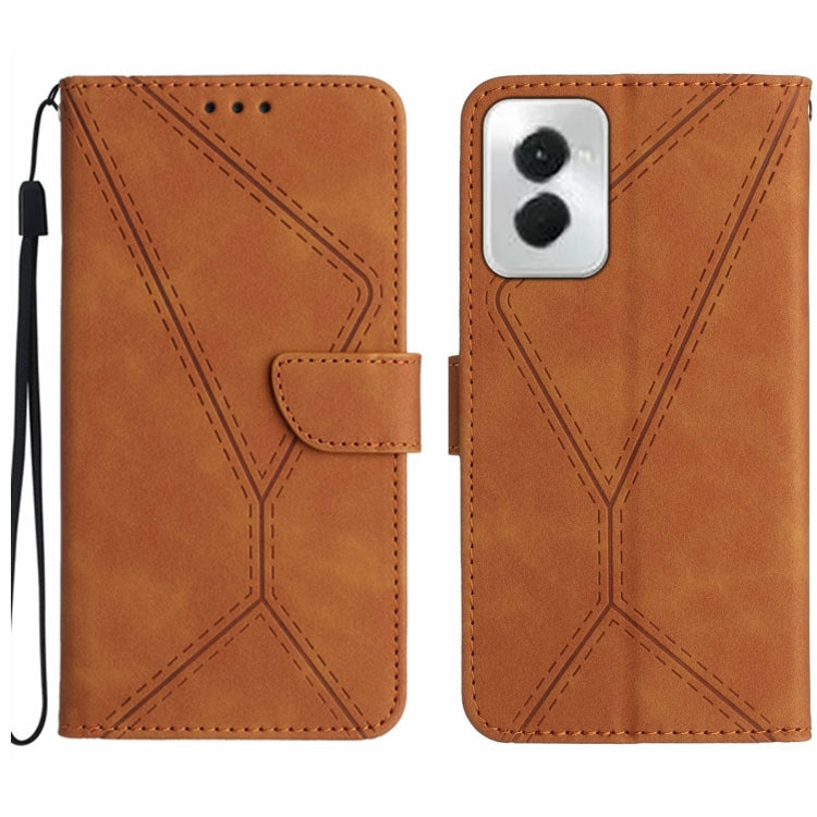 For Motorola Moto G Power 5G 2024 Stitching Embossed Leather Phone Case(Brown) by buy2fix