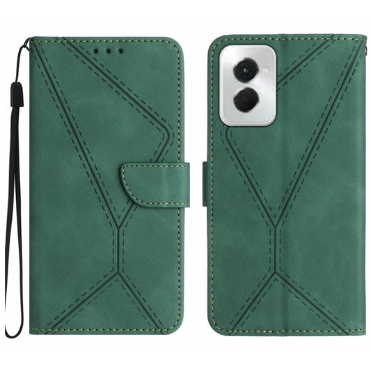For Motorola Moto G Power 5G 2024 Stitching Embossed Leather Phone Case(Green) by buy2fix