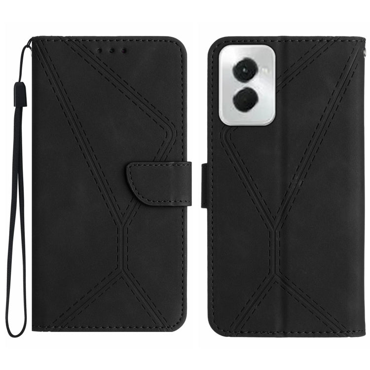 For Motorola Moto G Power 5G 2024 Stitching Embossed Leather Phone Case(Black) by buy2fix
