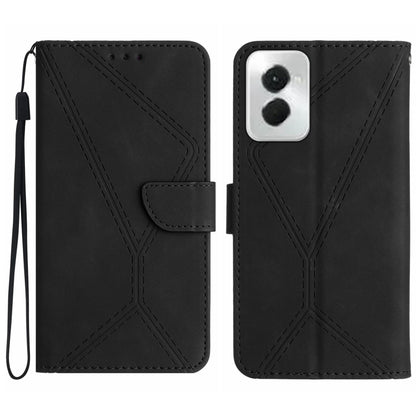 For Motorola Moto G Power 5G 2024 Stitching Embossed Leather Phone Case(Black) by buy2fix