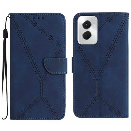 For Motorola Moto G Power 5G 2024 Stitching Embossed Leather Phone Case(Blue) by buy2fix