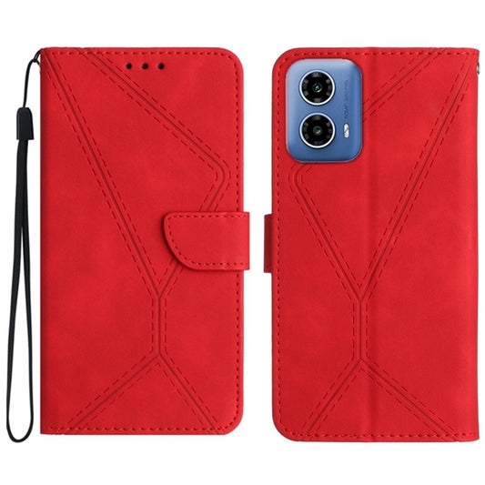For Motorola Moto G Stylus 5G 2024 Stitching Embossed Leather Phone Case(Red) by buy2fix