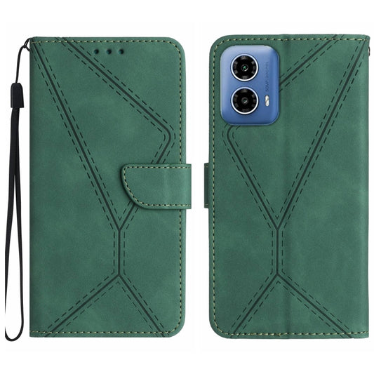 For Motorola Edge 5G 2024 Stitching Embossed Leather Phone Case(Green) by buy2fix