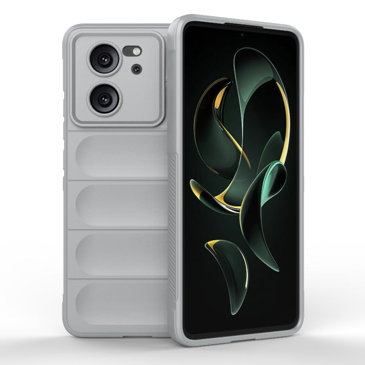 For Xiaomi Redmi K60 Ultra Magic Shield TPU + Flannel Phone Case(Grey) - Xiaomi Cases by buy2fix | Online Shopping UK | buy2fix