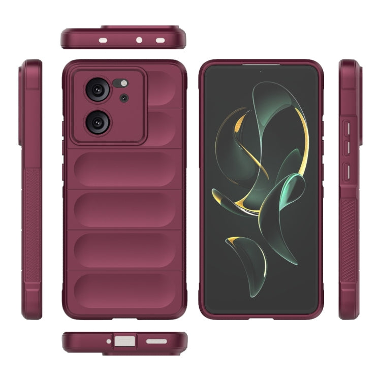 For Xiaomi Redmi K60 Ultra Magic Shield TPU + Flannel Phone Case(Wine Red) - Xiaomi Cases by buy2fix | Online Shopping UK | buy2fix