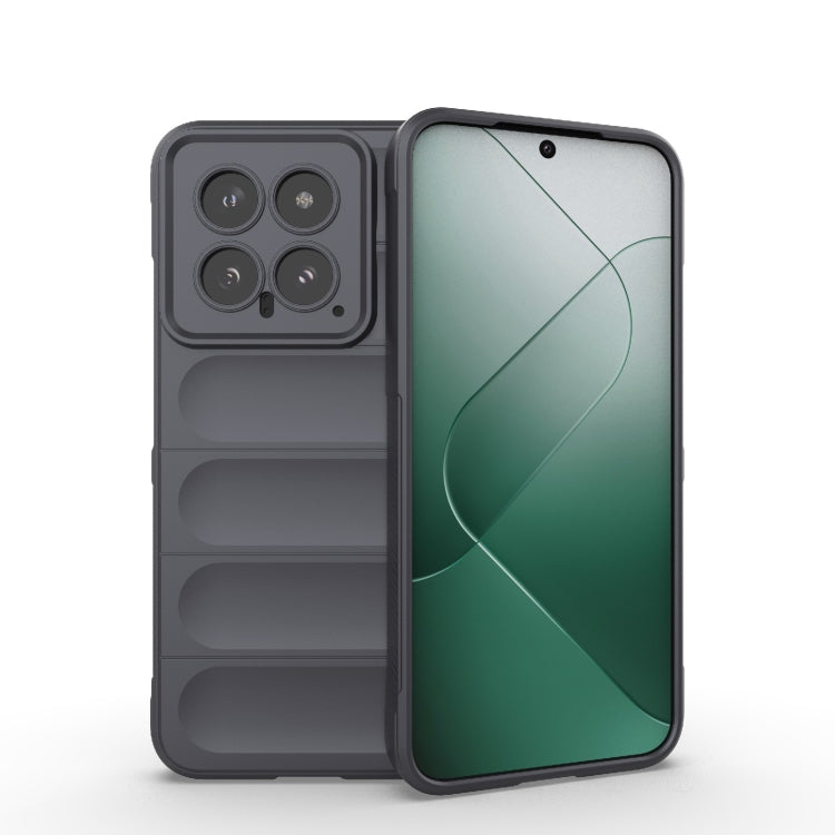 For Xiaomi 14 5G Magic Shield TPU + Flannel Phone Case(Dark Grey) - Xiaomi Cases by buy2fix | Online Shopping UK | buy2fix