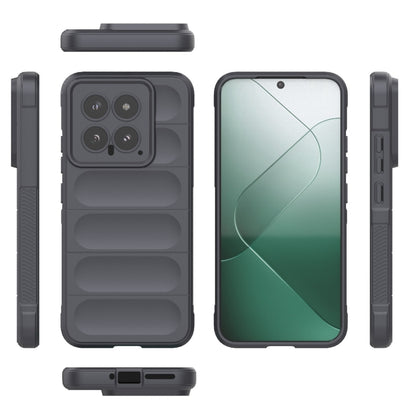 For Xiaomi 14 5G Magic Shield TPU + Flannel Phone Case(Dark Grey) - Xiaomi Cases by buy2fix | Online Shopping UK | buy2fix