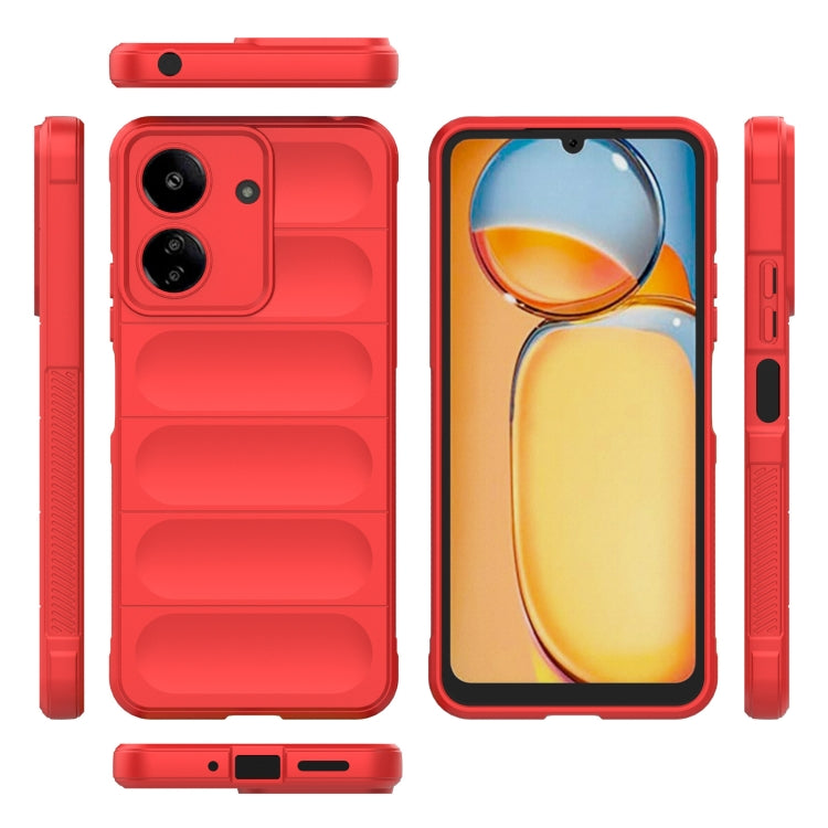 For Xiaomi Redmi 13C 4G Global Magic Shield TPU + Flannel Phone Case(Red) by buy2fix