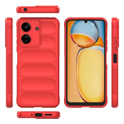 For Xiaomi Redmi 13C 4G Global Magic Shield TPU + Flannel Phone Case(Red) by buy2fix