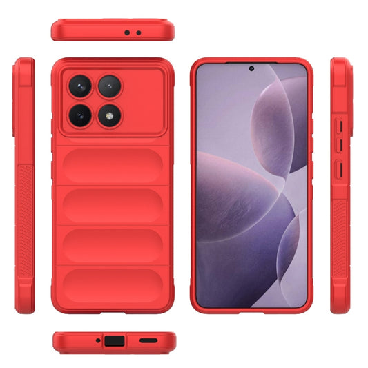 For Xiaomi Redmi K70 / K70 Pro 5G Magic Shield TPU + Flannel Phone Case(Red) - Xiaomi Cases by buy2fix | Online Shopping UK | buy2fix