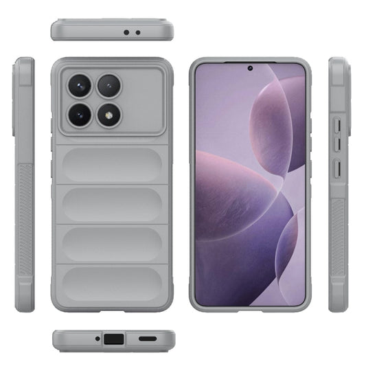 For Xiaomi Redmi K70 / K70 Pro 5G Magic Shield TPU + Flannel Phone Case(Grey) - Xiaomi Cases by buy2fix | Online Shopping UK | buy2fix