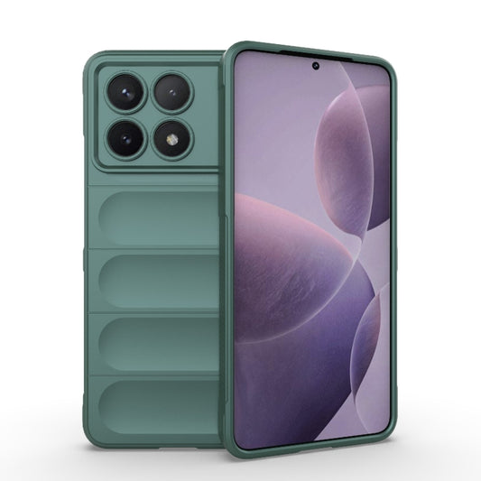 For Xiaomi Redmi K70 / K70 Pro 5G Magic Shield TPU + Flannel Phone Case(Dark Green) - Xiaomi Cases by buy2fix | Online Shopping UK | buy2fix