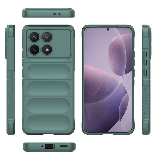 For Xiaomi Redmi K70 / K70 Pro 5G Magic Shield TPU + Flannel Phone Case(Dark Green) - Xiaomi Cases by buy2fix | Online Shopping UK | buy2fix