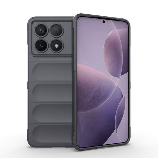 For Xiaomi Redmi K70 / K70 Pro 5G Magic Shield TPU + Flannel Phone Case(Dark Grey) - Xiaomi Cases by buy2fix | Online Shopping UK | buy2fix