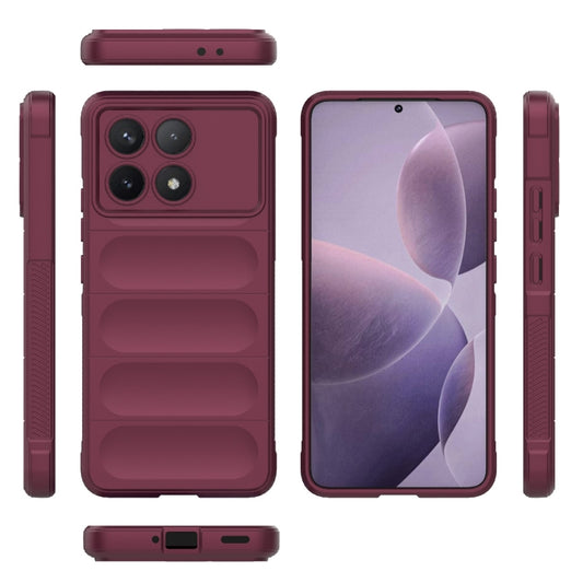 For Xiaomi Redmi K70 / K70 Pro 5G Magic Shield TPU + Flannel Phone Case(Wine Red) - Xiaomi Cases by buy2fix | Online Shopping UK | buy2fix