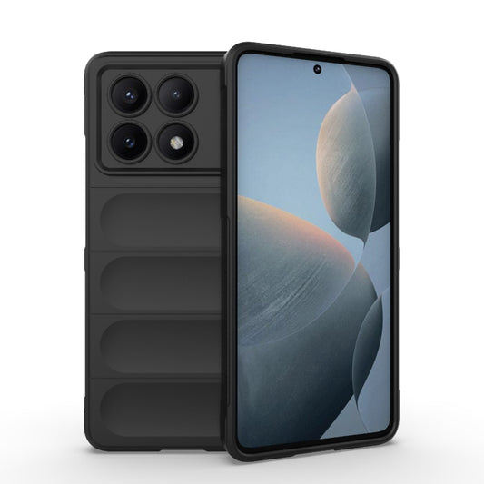 For Xiaomi Redmi K70E 5G Magic Shield TPU + Flannel Phone Case(Black) - Xiaomi Cases by buy2fix | Online Shopping UK | buy2fix
