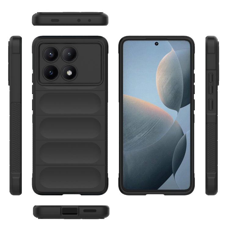 For Xiaomi Redmi K70E 5G Magic Shield TPU + Flannel Phone Case(Black) - Xiaomi Cases by buy2fix | Online Shopping UK | buy2fix