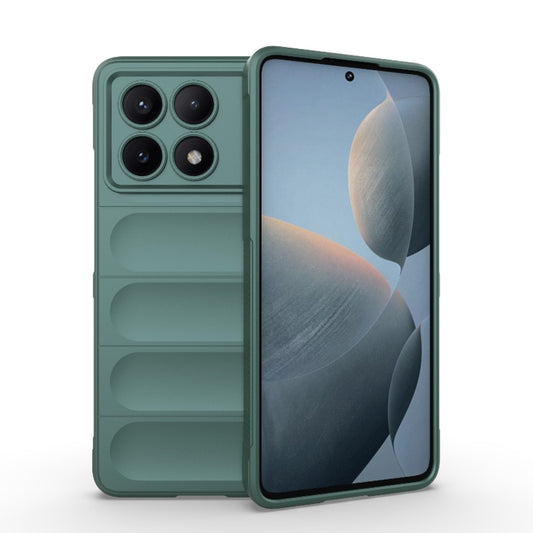 For Xiaomi Redmi K70E 5G Magic Shield TPU + Flannel Phone Case(Dark Green) - Xiaomi Cases by buy2fix | Online Shopping UK | buy2fix