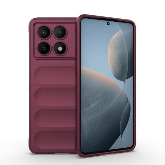 For Xiaomi Redmi K70E 5G Magic Shield TPU + Flannel Phone Case(Wine Red) - Xiaomi Cases by buy2fix | Online Shopping UK | buy2fix
