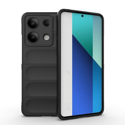 For Xiaomi Redmi Note 13 4G Global Magic Shield TPU + Flannel Phone Case(Black) - Xiaomi Cases by buy2fix | Online Shopping UK | buy2fix